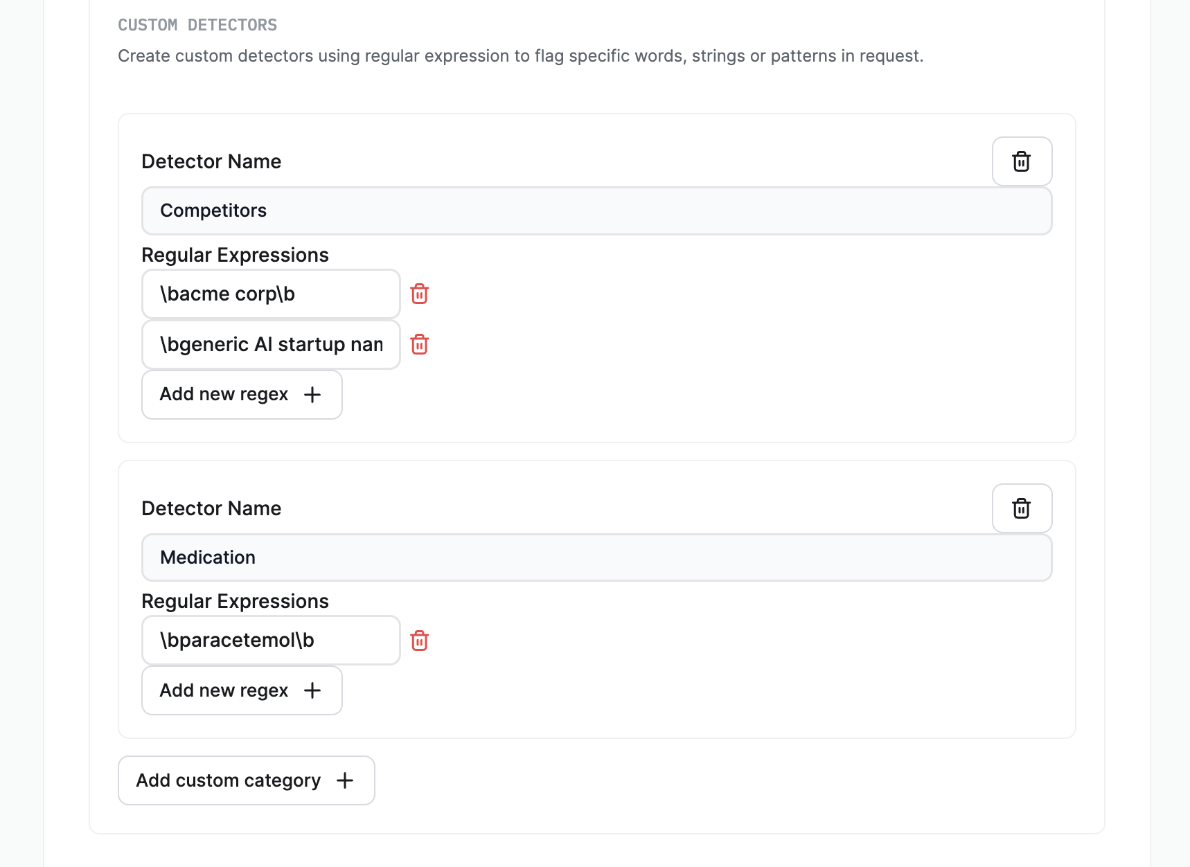 Creating a custom detector